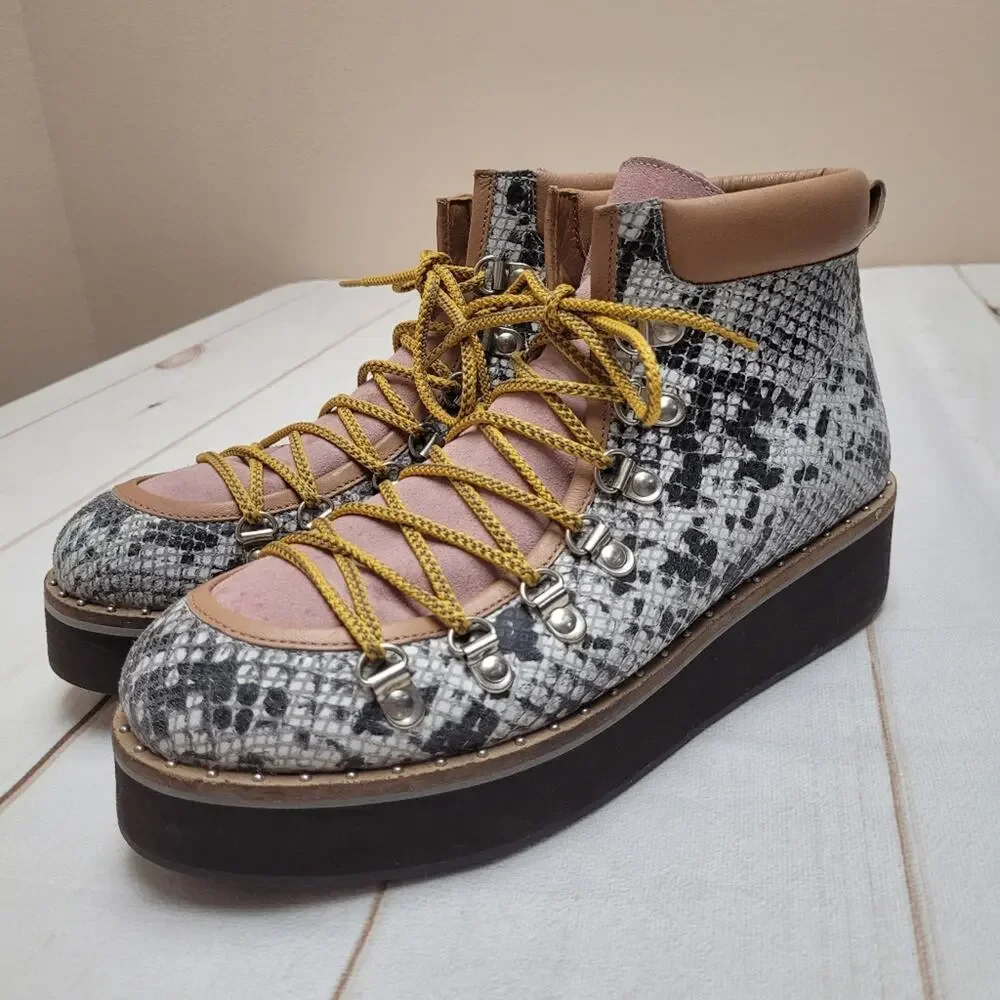 Free People Durango snake snakeskin leather hiker boots platform bohemian boho